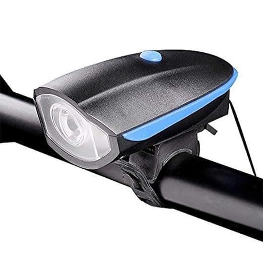 Rechargeable Rubber Bike/Cycle Super Bright Light & Horn with High/Low/Flashing Beam Function and 140 DB Sound with 5 Different Horn Modes - Fizzibyizzi