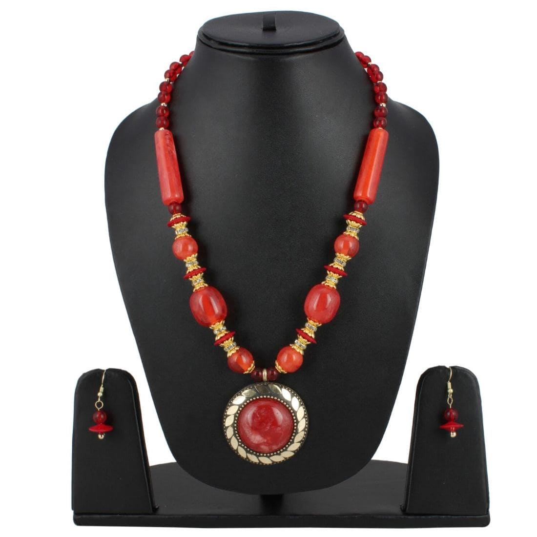 Fashion Pendant Necklace with EarringTibetan Style Beads - Fizzibyizzicommerce