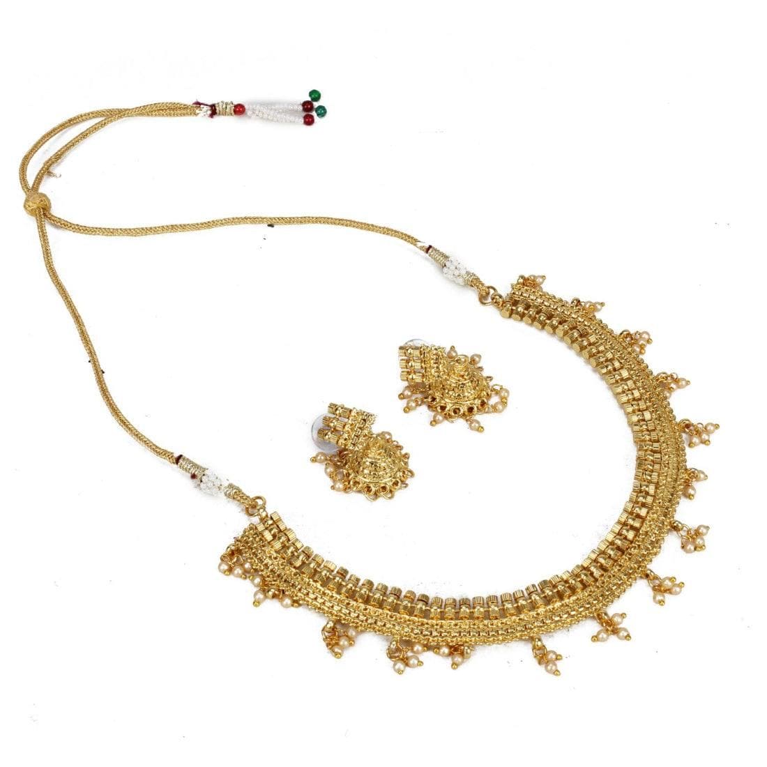 Elegant Bollywood Inspired Traditional Copper Gold Plated Necklace - Fizzibyizzicommerce