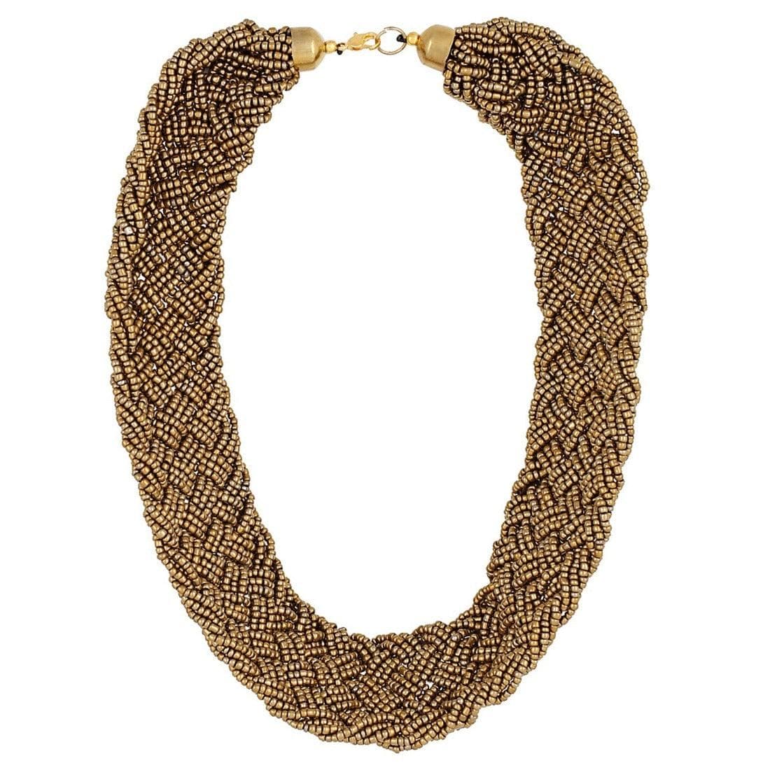 Generic Designer Golden Beads Necklace (Color: Golden) - Fizzibyizzicommerce