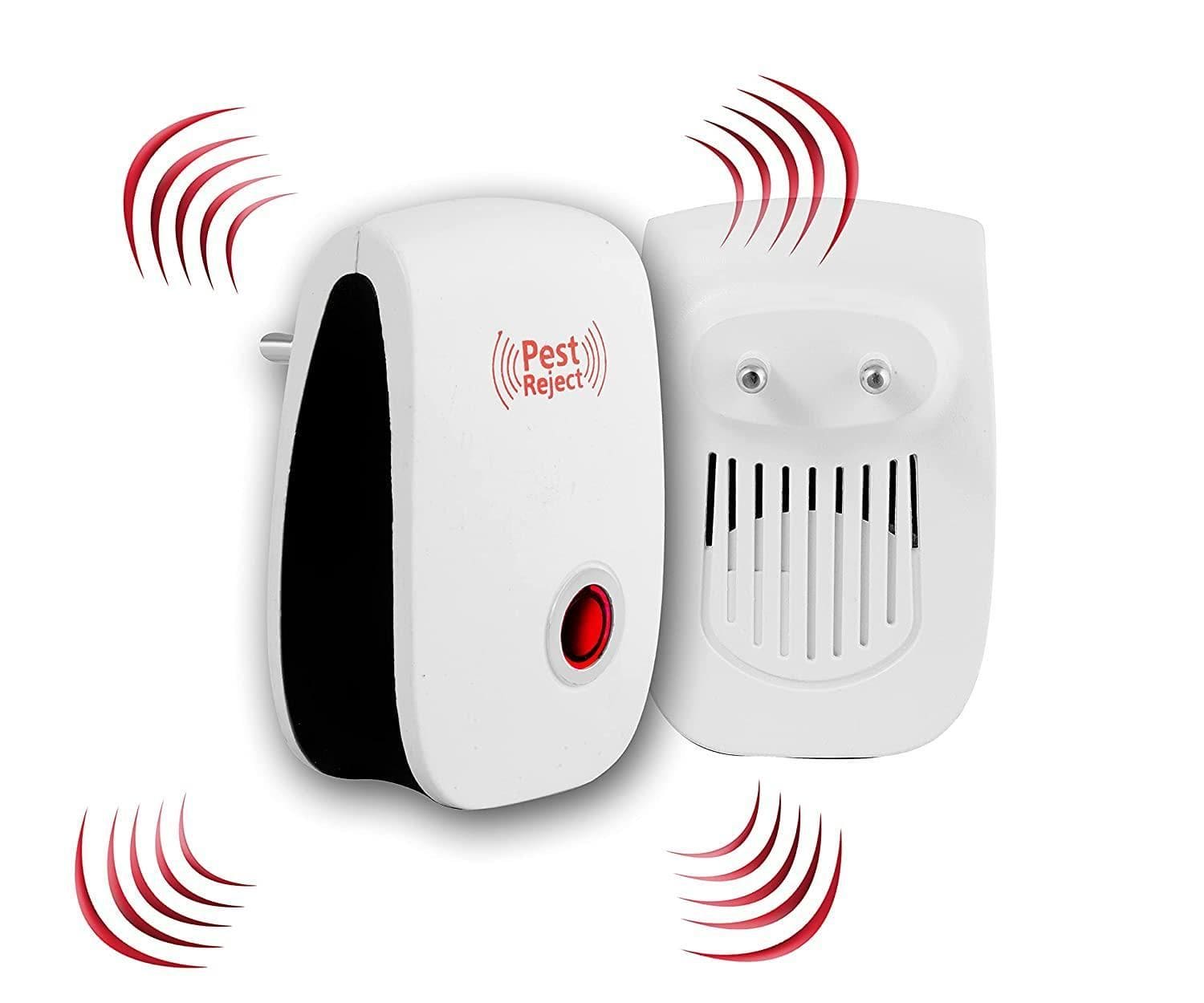 Ultrasonic Pest Repeller Machine for Mosquito Rats Cockroach Home Plug in Electric Pest Repellent Pest Control Reject Aid (Red) - Fizzibyizzi