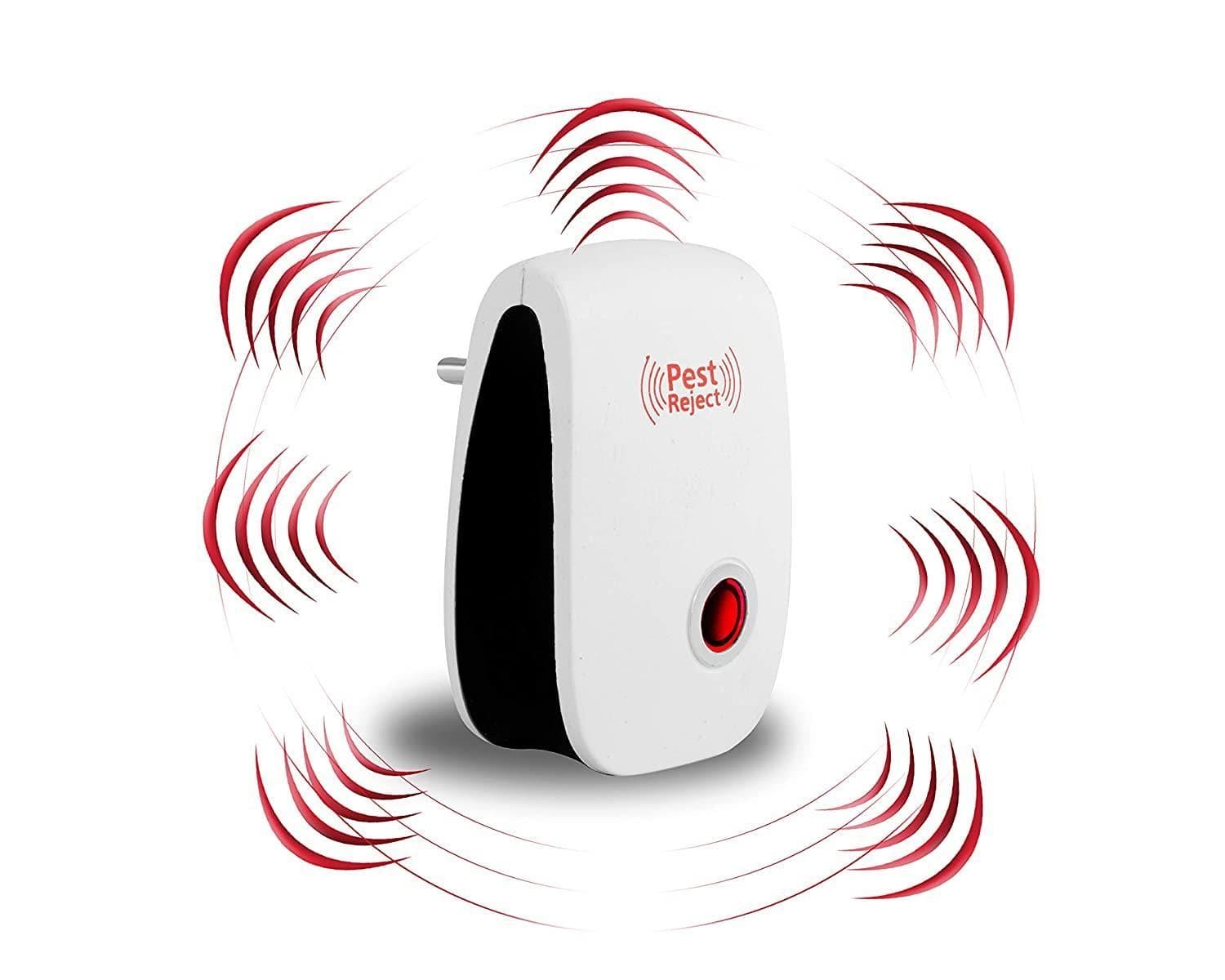 Ultrasonic Pest Repeller Machine for Mosquito Rats Cockroach Home Plug in Electric Pest Repellent Pest Control Reject Aid (Red) - Fizzibyizzi